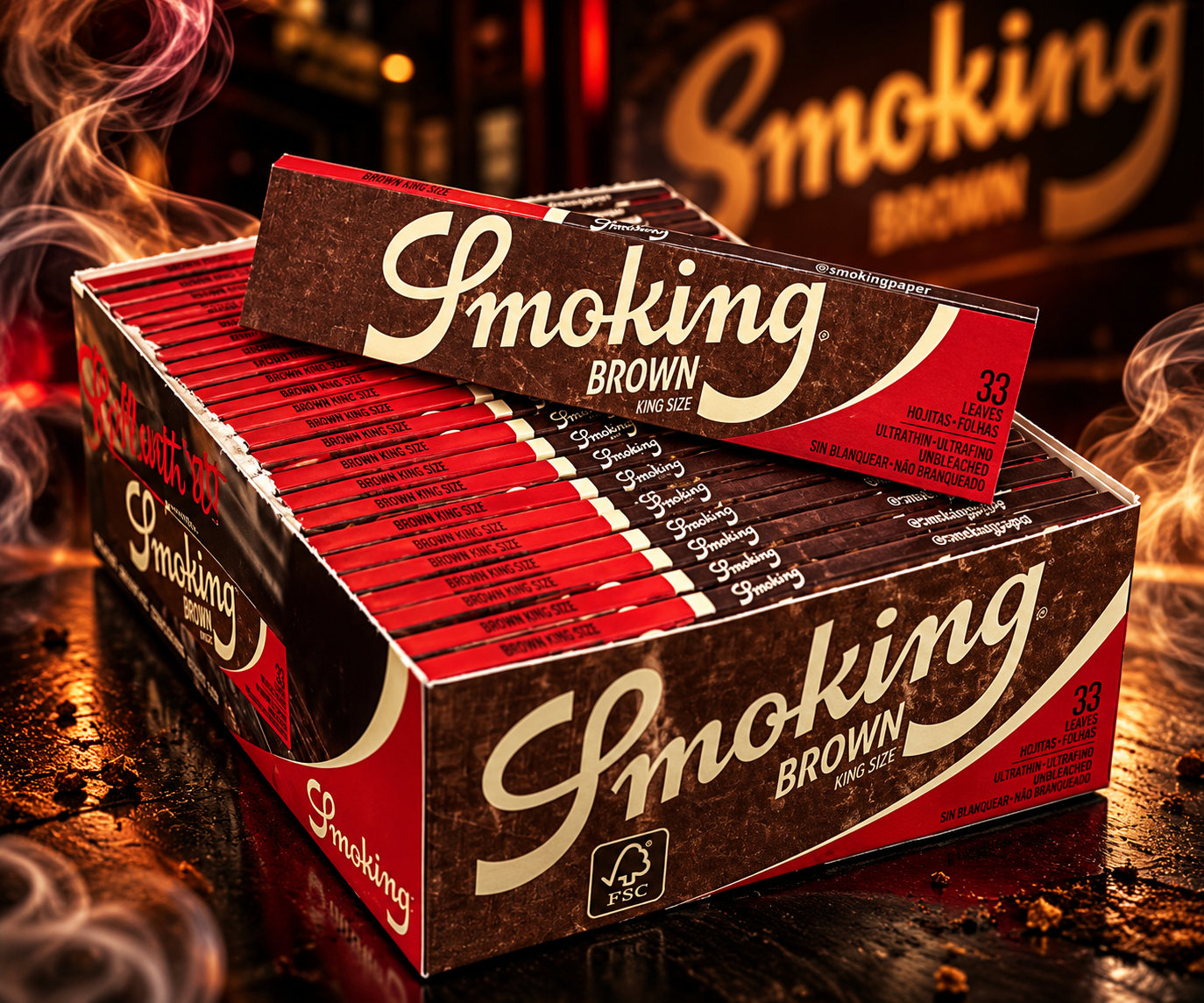 Seda Smoking - Brown King Size Slim com 33 folhas